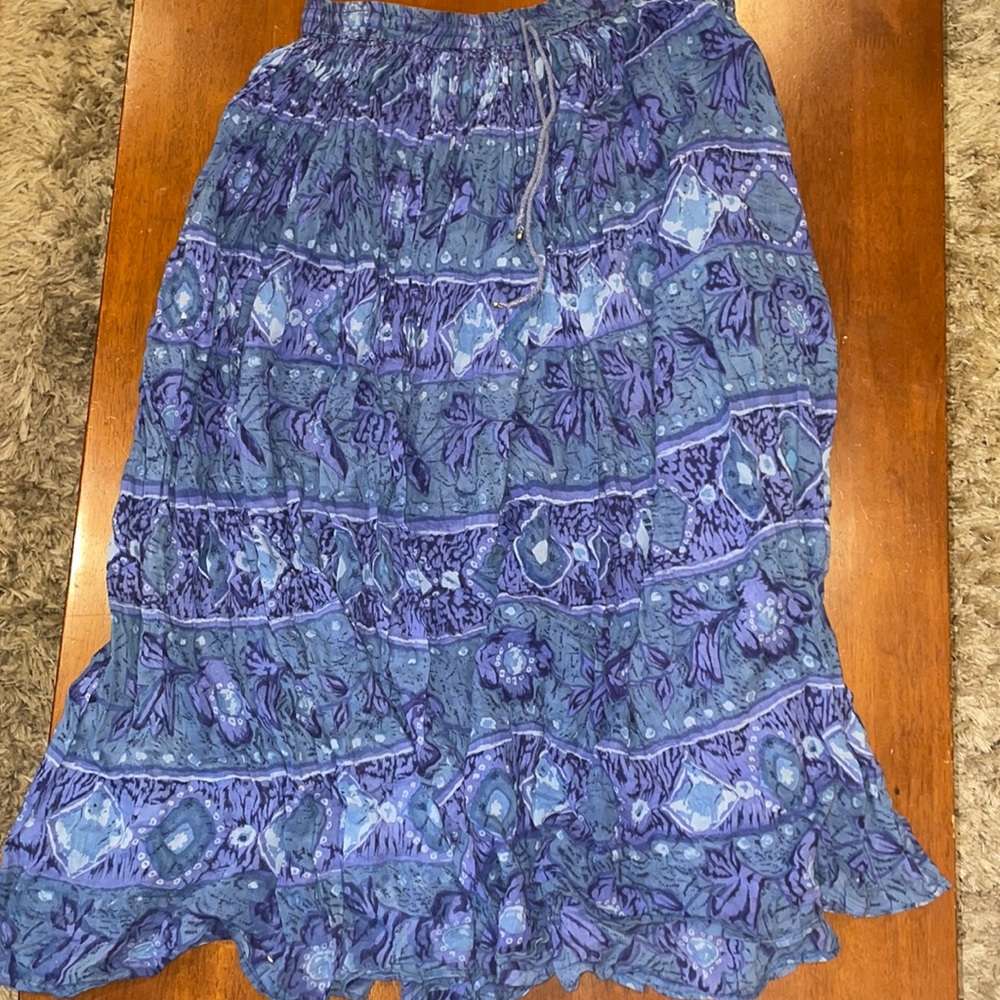 Blue Flowy Skirt